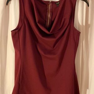 Draped neck sleeveless shell